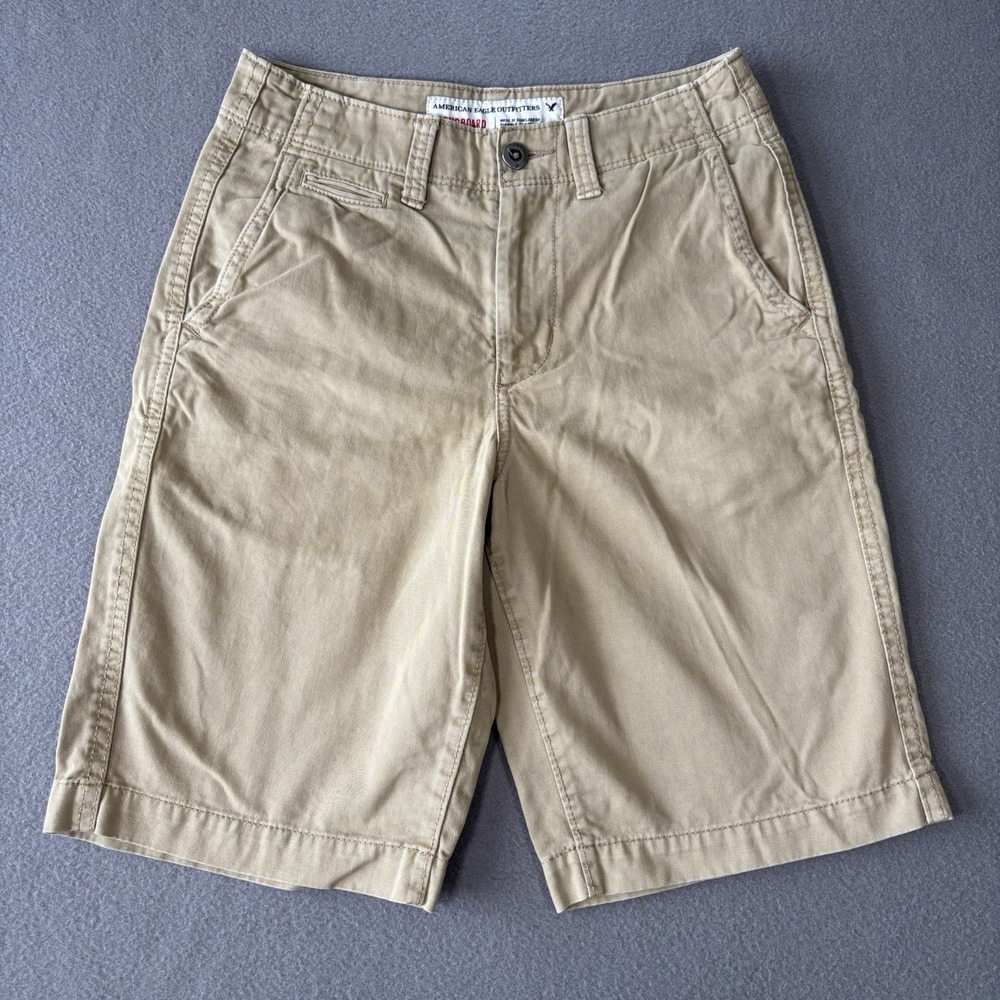 American Eagle Outfitters Longboard Shorts Mens 28 Khaki Tan Cotton Twill Skater